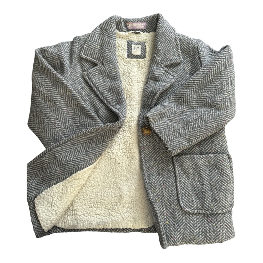 GAP Kids Gray Herringbone Blazer